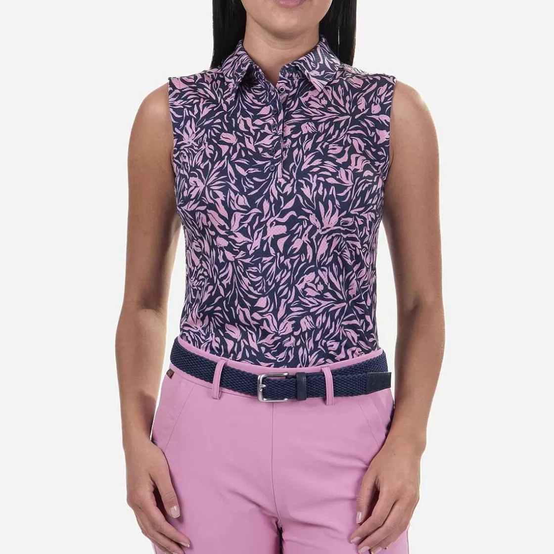 KJUS Women'S Eve Polo S/L Pink Sorbet/Atlanta Blue Store